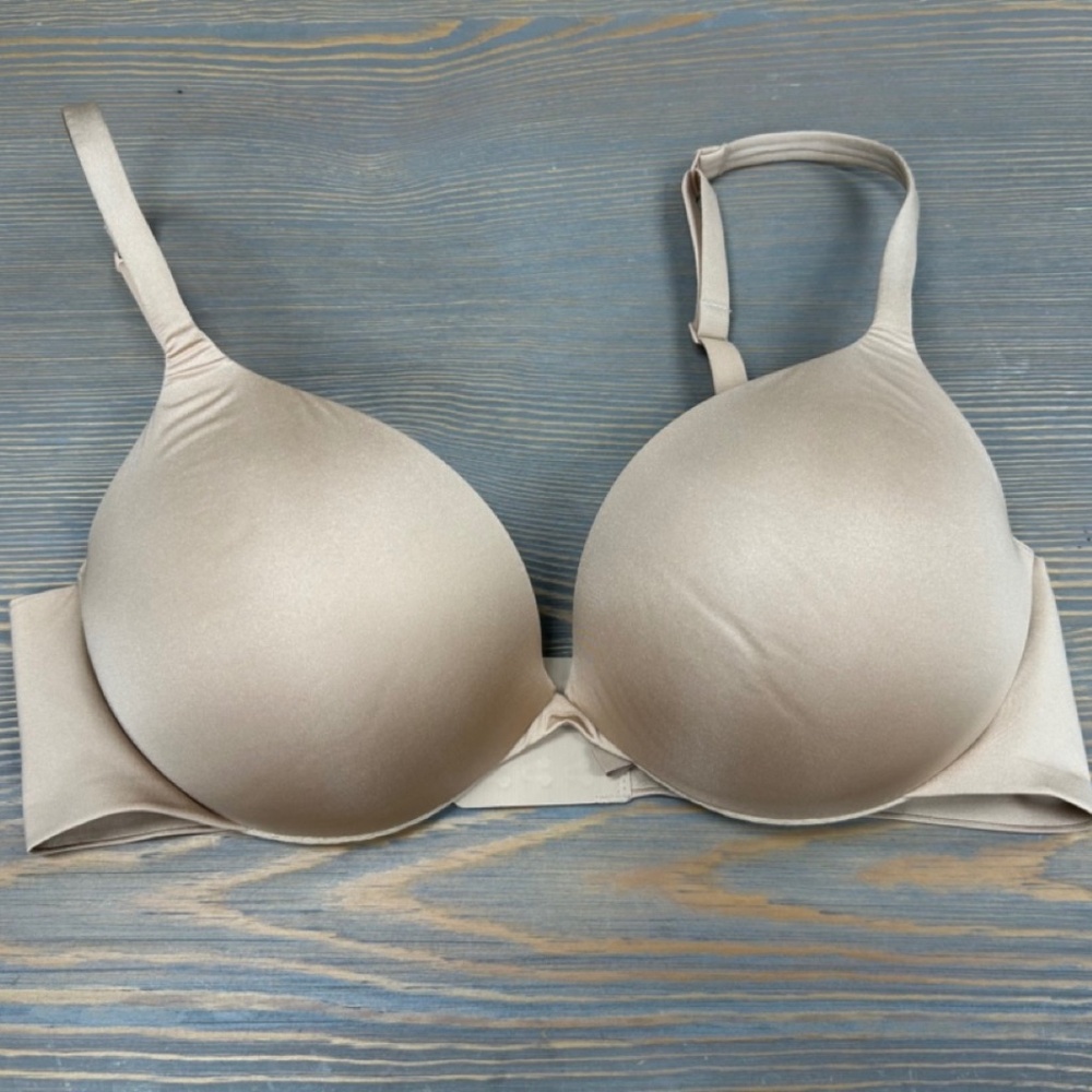 skims ultimate push up plunge bra- clay